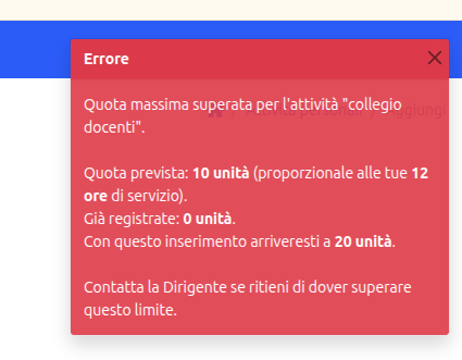 messaggio di errore
